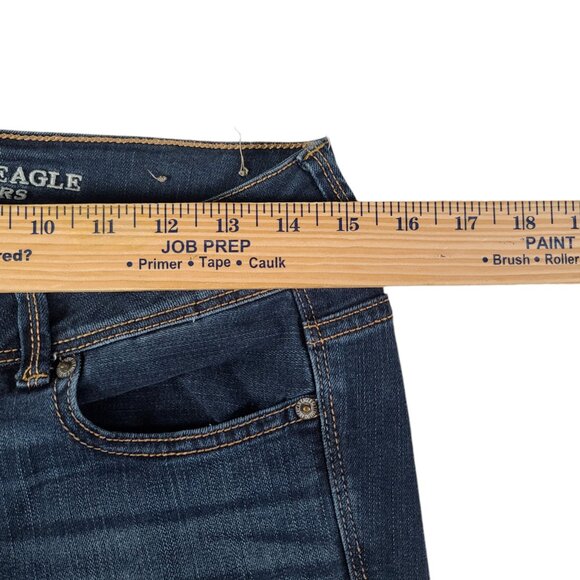 American Eagle Jeans Womens 4 30x29 Kick Boot Stretch Dark Wash Flare - Picture 10 of 13